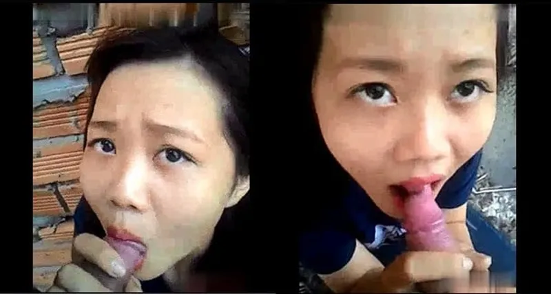 Cô bạn gái mút cò ở vườn sau nhà
